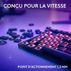 Clavier gamer - Sans fil - Logitech G - G515 TKL Lightspeed - AZERTY - Mécani...