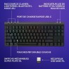 Clavier gamer - Sans fil - Logitech G - G515 TKL Lightspeed - AZERTY - Mécani...