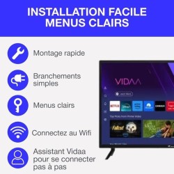 TV HD - CONTINENTAL EDISON - 32“ (81 cm) - Smart Vidaa - Wifi - 3xHDMI - 2xUS...