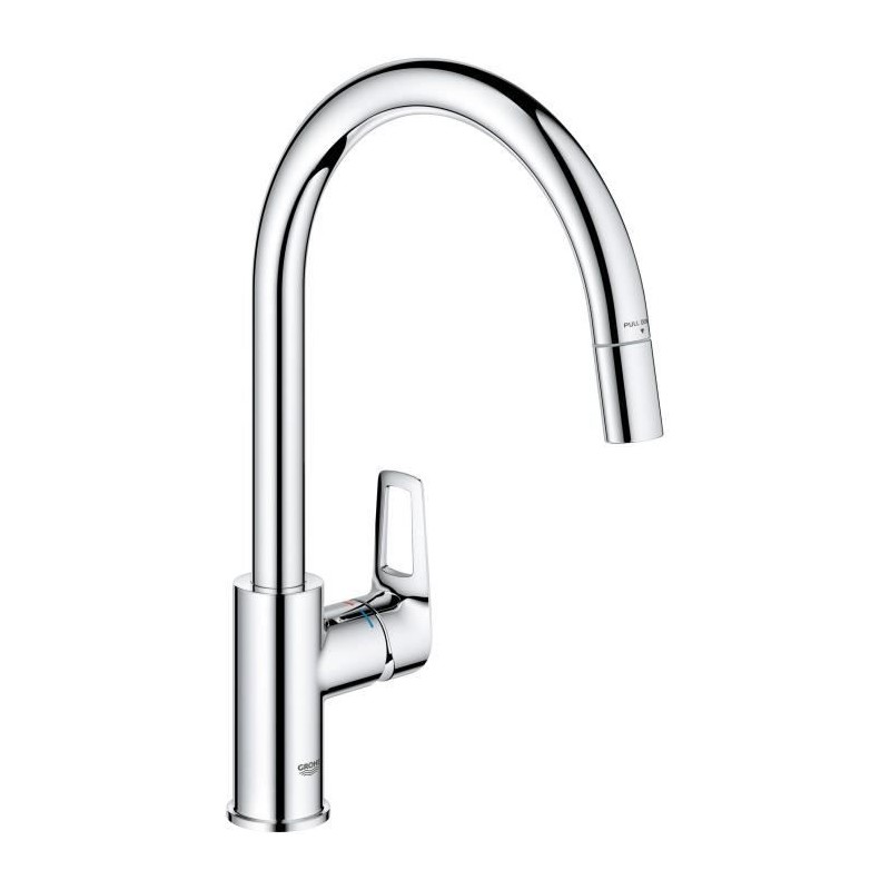 Mitigeur de cuisine GROHE StartLoop - Chromé - Bec haut en C - Mousseur extra...