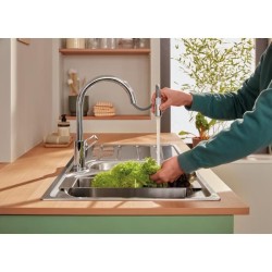 Mitigeur de cuisine GROHE StartLoop - Chromé - Bec haut en C - Mousseur extra...