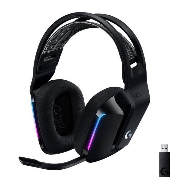 Casque gamer - Sans fil - Logitech G - G733 Lightspeed - PS5, PS4, PC, MAC - ...