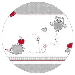 Parc Bébé 100x75 cm + Tapis Adam et Eule Imprimé Chouette + 4 Roues - ROBA - ...