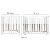 Parc Bébé 100x75 cm + Tapis Adam et Eule Imprimé Chouette + 4 Roues - ROBA - ...