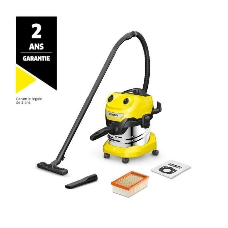 Aspirateur eau et poussiere KARCHER WD 4 S V-20/5/22 - Cuve inox 20 L - 1000W