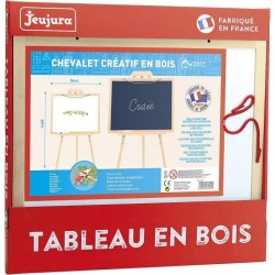 Chevalet créatif en bois - JEUJURA - Ardoise réversible et a suspendre - Lett...