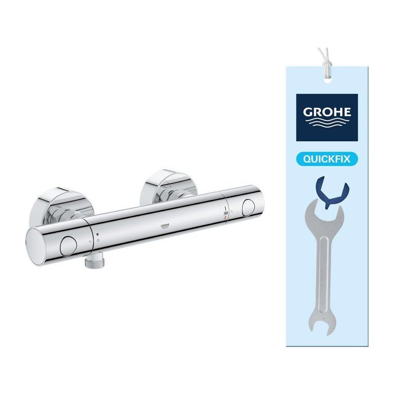 GROHE Mitigeur thermostatique douche Precision Get, montage mural, indicateur...