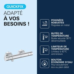 GROHE Mitigeur thermostatique douche Precision Get, montage mural, indicateur...