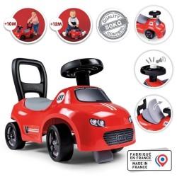 Smoby - Porteur enfant 2 en 1 - Auto Rouge - Coffre sous la selle + klaxon - ...