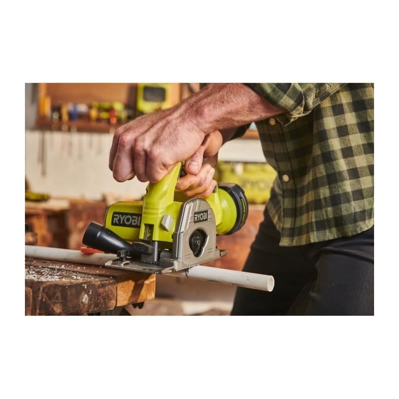 RYOBI - Scie multi-matériaux 18V ONE+ - diam. 85 mm x 15 mm + lames, 1 guide ...