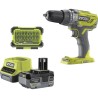 RYOBI - Perceuse a percussion 18V ONE+ - 50 Nm - 500-1800 tr/min + batterie 4...