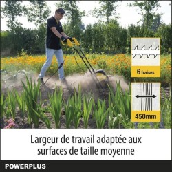 Powerplus Motoculteur Électrique POWXG72010 - 1500 W, 6 Lames, Profondeur de ...
