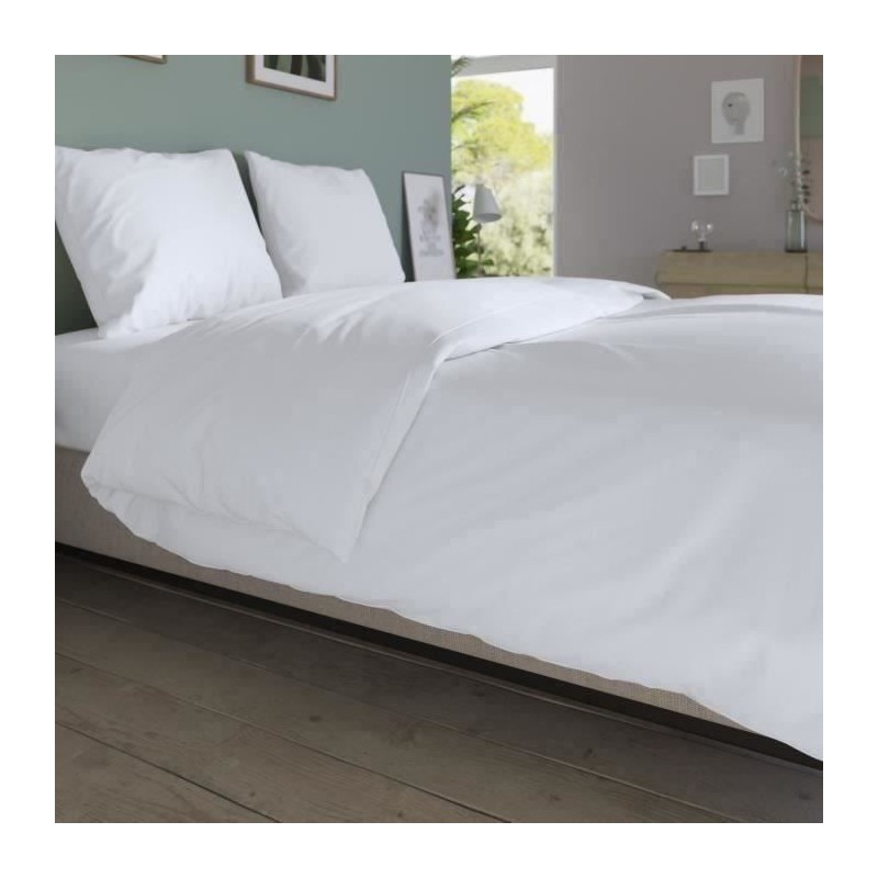 Housse de couette DODO - 260x240 cm - Coton - Antibactérien - Blanc