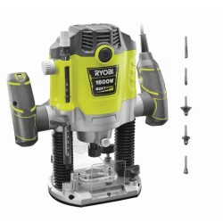 RYOBI - Défonceuse 1 600 W - 10 000-26 000 tr/min - pinces 8/6 mm - 5 fraises...