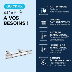 Mitigeur thermostatique Douche GROHE Precision Feel - Chromé - Economie d'eau...