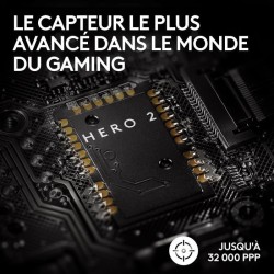 Souris gamer - Sans fil - Logitech G - Pro X Superlight 2 Lightspeed - Noir