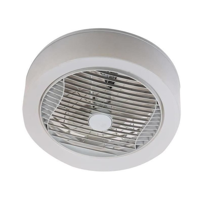 AIR-LIGHT CROWN - Ventilateur de plafond blanc Ø40cm 95W avec couronne d'écla...