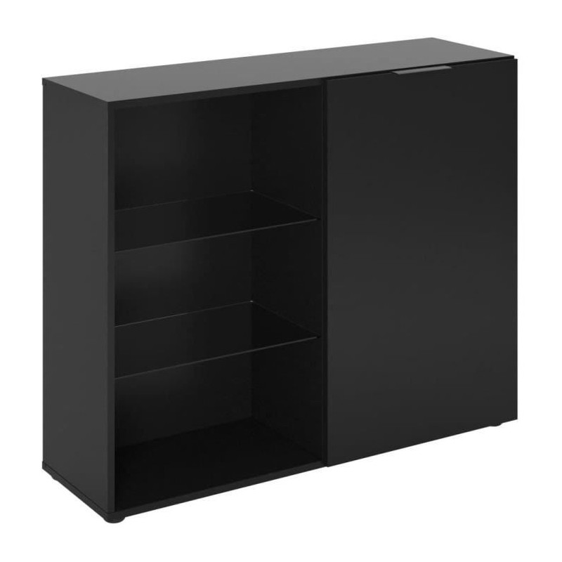 Petit meuble de rangement - Décor noir - L99,1 x H81,3 x P31,5 cm - Fabriqué ...