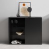 Petit meuble de rangement - Décor noir - L99,1 x H81,3 x P31,5 cm - Fabriqué ...