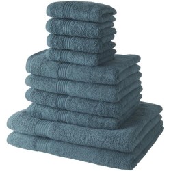 Lot de 10 serviettes de bain TODAY comprenant 4 serviettes 30x50 + 4 serveite...