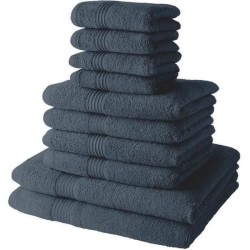 Lot de 10 serviettes de bain TODAY comprenant 4 serviettes 30x50 + 4 serveite...