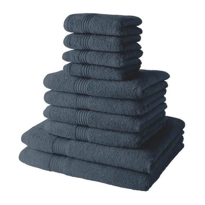 Lot de 10 serviettes de bain TODAY comprenant 4 serviettes 30x50 + 4 serveite...