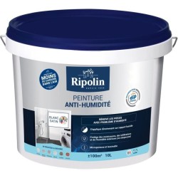 Peinture anti-humidité - RIPOLIN - 424185 - Blanc - Satin - 10 L