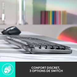 Clavier - Sans fil - Logitech - MX Mechanical - AZERTY - Mécanique - Rétroécl...