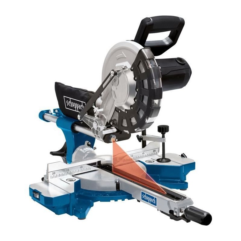 Scie a onglet radiale SCHEPPACH 255 mm - 2000W - 2 lames carbure (48 dents et...