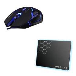 Pack Gamer 4 en 1 - The G-Lab - COMBO ARGON - Souris Filaire - Clavier Filair...