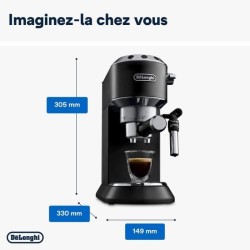 Machine expresso classique - DELONGHI - EC685.BK Dedica Style - Café moulu et...
