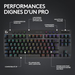 Clavier gamer - Sans fil - Logitech G  Pro X TKL Lightspeed - AZERTY - Mécani...