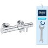 Mitigeur thermostatique bain douche GROHE Precision Get - Montage mural - Chromé