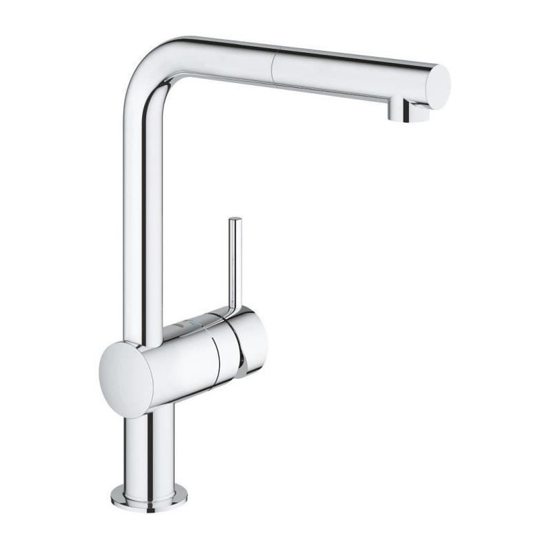 GROHE Mitigeur évier Minta 32168000 - Douchette extractible - Bec L - Bec tub...
