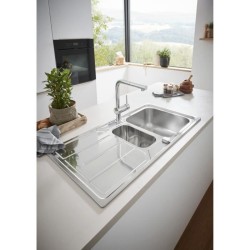 GROHE Mitigeur évier Minta 32168000 - Douchette extractible - Bec L - Bec tub...