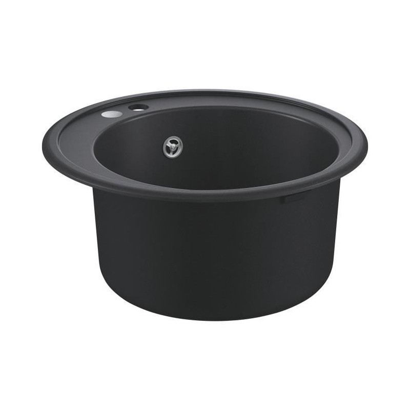 Evier composite - GROHE - K200 - 1 bac - A encastrer - Noir - Rond