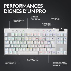 Clavier gamer - Sans fil - Logitech G - Pro X TKL Lightspeed - AZERTY - Mécan...