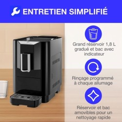Machine Expresso broyeur - CONTINENTAL EDISON - CECFAUTOB - 19 Bar - 1450 W -...