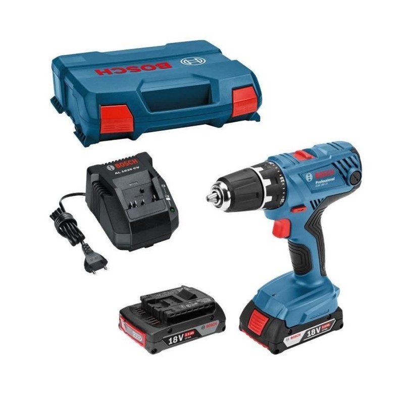 Perceuse a percussion Bosch Professional GSB 18V- 21 + 2 batteries 2,0Ah + Ch...