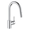 GROHE Robinet de cuisine évier Feel, douchette extractible, rotation 360°, be...