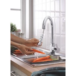 GROHE Robinet de cuisine évier Feel, douchette extractible, rotation 360°, be...