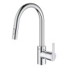 GROHE Robinet de cuisine évier Feel, douchette extractible, rotation 360°, be...