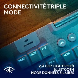 Clavier gamer - Sans fil - Logitech G - G915 X - AZERTY - Mécanique - Blanc