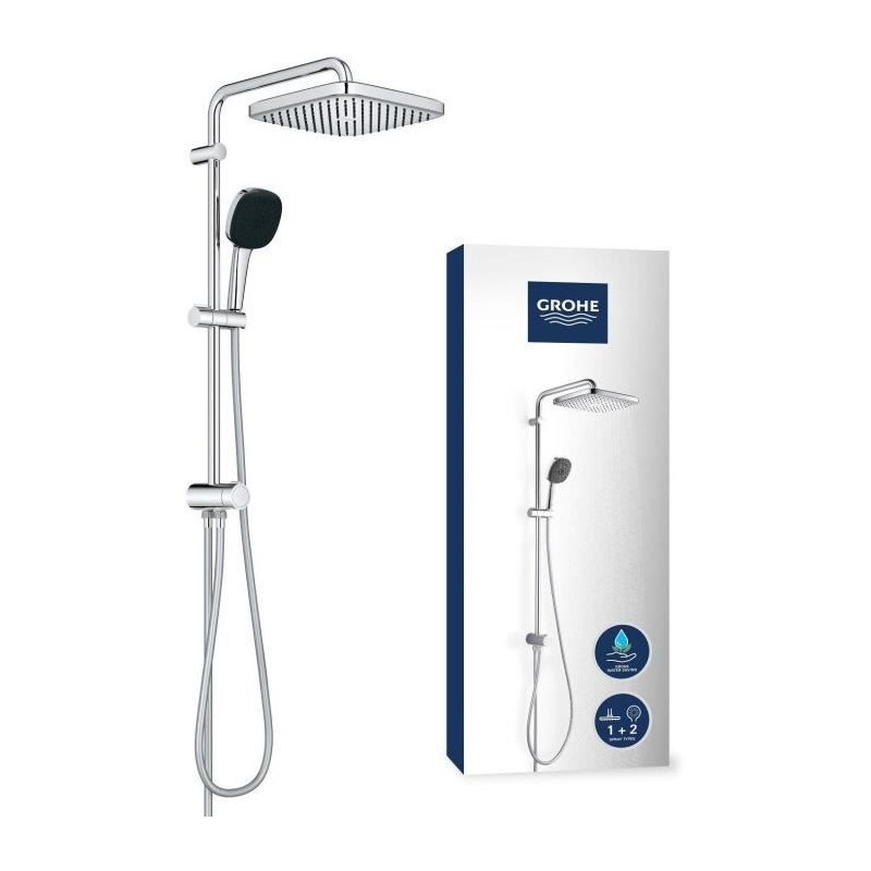 Colonne de douche avec inverseur manuel - Economie d'eau - GROHE Vitalio Comf...