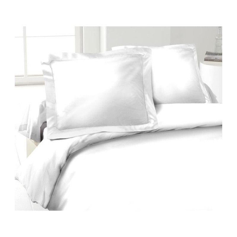 LOVELY HOME Lot de 2 Taies d'Oreillers 100% coton 50x70 cm - Blanc