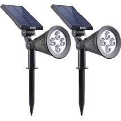 Spot solaire extérieur étanche - LUMISKY - 4 LEDs blanches - 200 Lm - Tete pi...
