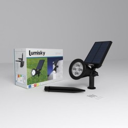 Spot solaire extérieur étanche - LUMISKY - 4 LEDs blanches - 200 Lm - Tete pi...