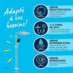 Colonne de douche avec inverseur manuel - Economie d'eau - GROHE Vitalio Comf...