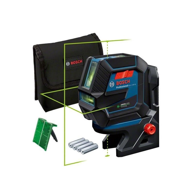 Laser - BOSCH - GCL 2-50 G - 2 points et 2 lignes - IP 64 - Portée 10