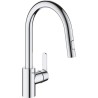 GROHE Robinet de cuisine évier Get, robinet avec douchette extractible, bec e...
